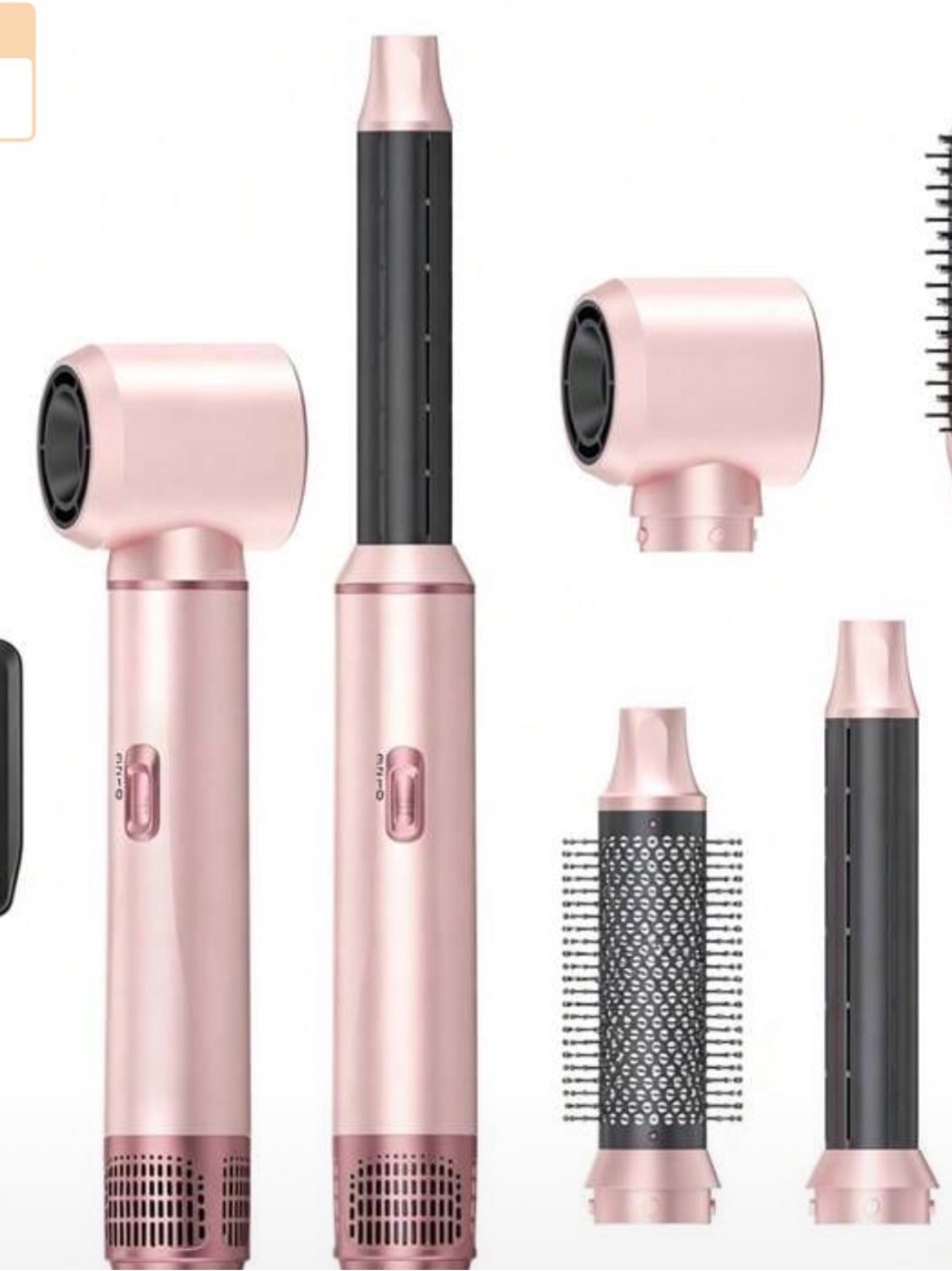 Rose Gold 5-in-1 Women Hair Styler - Multi-Function Dryer & Curler